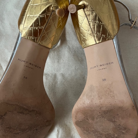 Kurt Geiger London Metallic Heels – Gold & Silver Croc – Size 38 - Picture 9 of 10